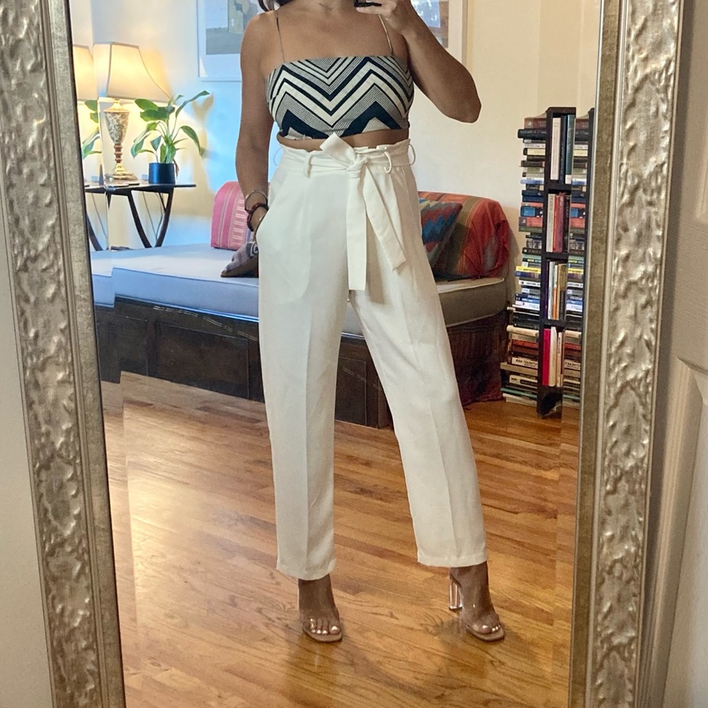 Amanda Uprichard ivory Capri high waist baggie pants. Size S. Worn once.